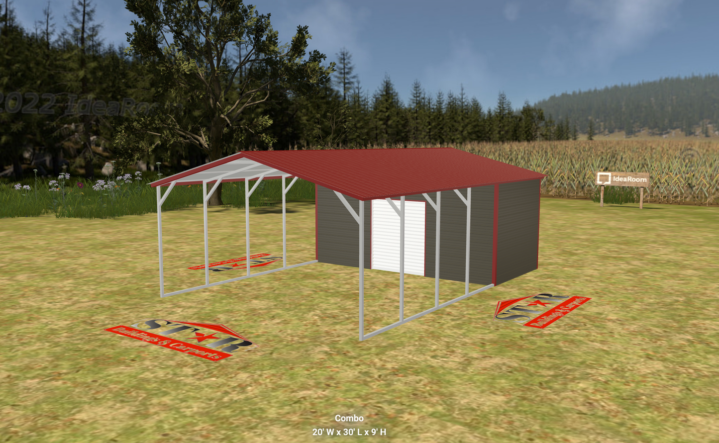 20x30 Carport with Storage